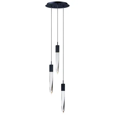 Et2 Quartz 13" Wide Black 3-light Led Pendant