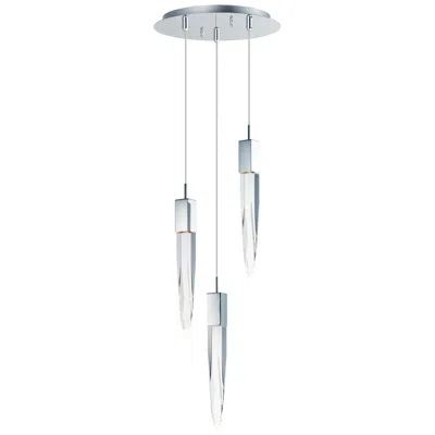 Et2 Quartz 13" Wide Polished Nickel 3-light Led Pendant