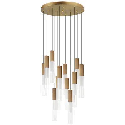 Et2 Reeds 12-light Led Pendant In Brown