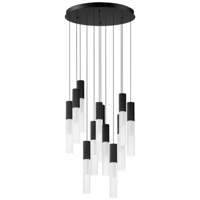 Et2 Reeds 20 3/4" Wide Black Steel 12-light Led Pendant