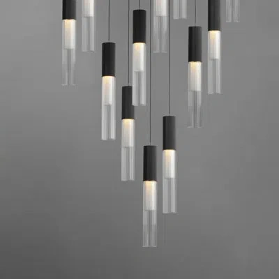 Et2 Reeds-multi-light Pendant In Black