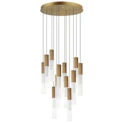 Et2 Reeds-multi-light Pendant In Gold