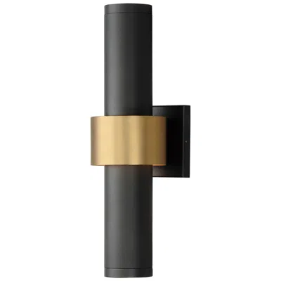 Et2 Reveal 18" High Black And Gold Led Outdoor Wall Light