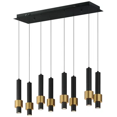 Et2 Reveal 32" Wide Black And Brass Led Multi-light Pendant