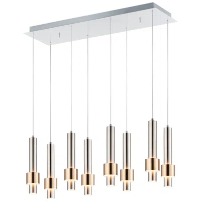 Et2 Reveal 32"w Nickel Brass Linear Led Multi-light Pendant