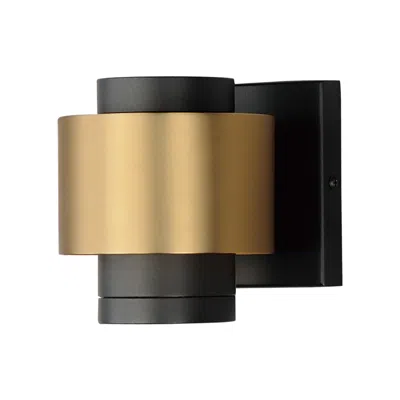 Et2 Reveal Outdoor 5 1/4"h Black And Gold Led Outdoor Wall Light