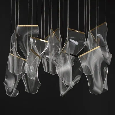 Et2 Rinkle 13 - Light Unique/statement Led Pendant In French Gold