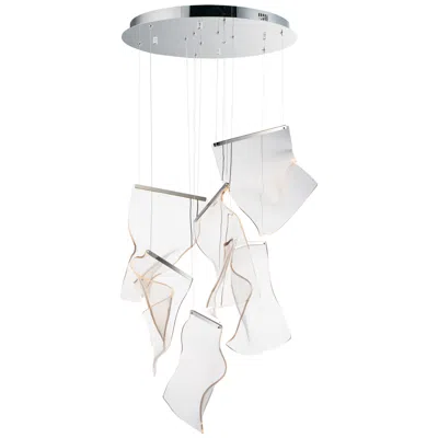 Et2 Rinkle 21 1/2"w Polished Nickel Led Multi Light Pendant