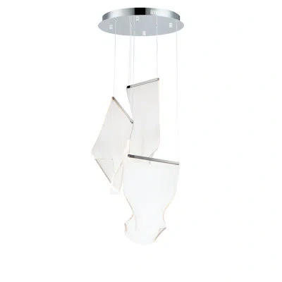 Et2 Rinkle 3 - Light Unique Cylinder Led Chandelier In White