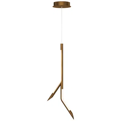 Et2 Scion 24" Weathered Brass Led Pendant In Brown