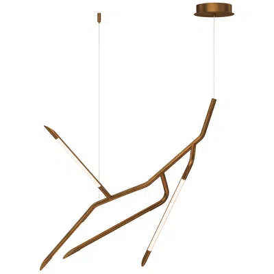 Et2 Scion 27" Weathered Brass Led Pendant In Gold