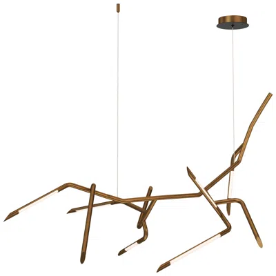 Et2 Scion 50" Weathered Brass Led Pendant In Gold
