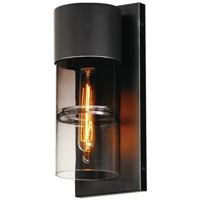 Et2 Smokestack 13 3/4" High Black Small Led Outdoor Wall Sconce