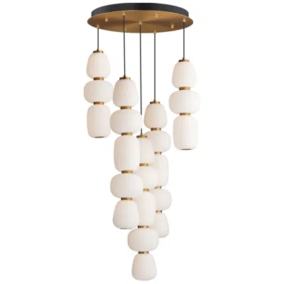 Et2 Soji 23 1/2" Wide Black/gold 5-light Chandelier