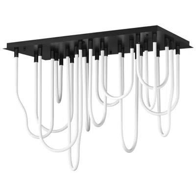 Et2 Soleil 42" Black 14-light Led Sq Flush Mount