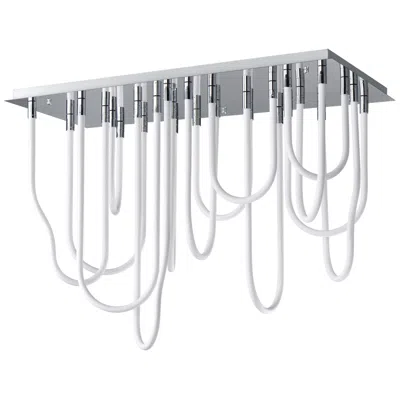 Et2 Soleil 42" Polished Chrome 14-light Led Sq Flush Mount