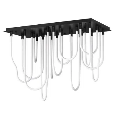 Et2 Soleil-flush Mount Chandelier In Black