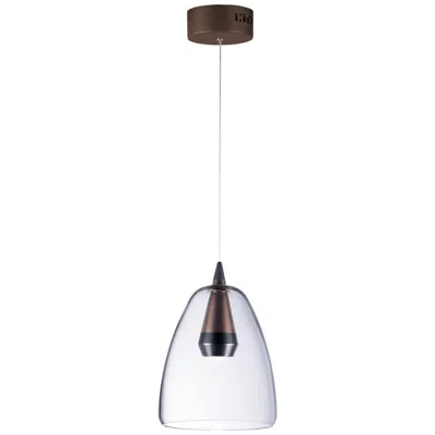 Et2 Sven 8" Wide Black Coffee Clear Glass Modern Led Mini Pendant
