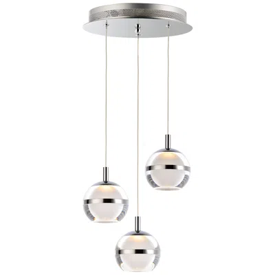 Et2 Swank 11 3/4"w Polished Chrome 3-light Led Mini Pendant