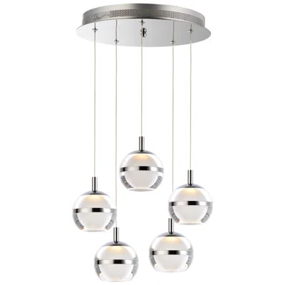 Et2 Swank 15" Wide Polished Chrome Led Multi Light Pendant