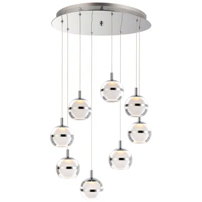Et2 Swank 19" Wide Polished Chrome Led Multi Light Pendant