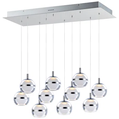 Et2 Swank 31 1/4" Wide Chrome 10-light Led Island Pendant
