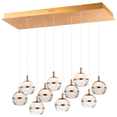 Et2 Swank 31 1/4"w Aged Brass 10-light Led Island Pendant