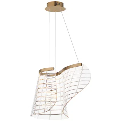 Et2 Tartan 10 1/2" High Brushed Champagne 1-light Led Pendant
