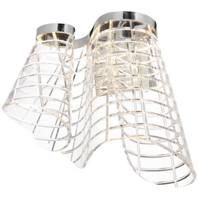 Et2 Tartan 15" Wide Polished Chrome Led Wall Sconce