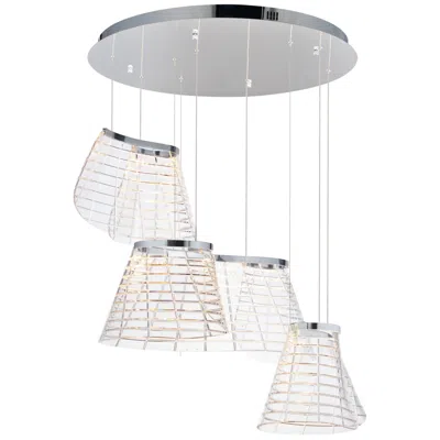 Et2 Tartan 23 1/2" Wide Polished Chrome 3-light Led Pendant