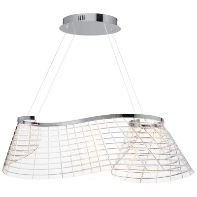 Et2 Tartan 32" Wide Polished Chrome 1-light Linear Led Pendant