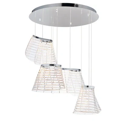 Et2 Tartan-multi-light Pendant In Polished Chrome