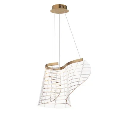 Et2 Tartan-single Pendant In Brushed Champagne