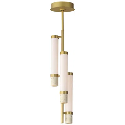 Et2 Travertine 7 3/4" Wide Gold 3-light Led Pendant