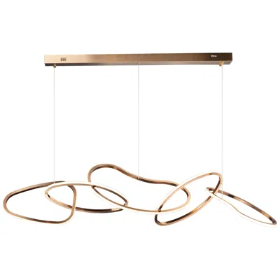 Et2 Unity 55" Brushed Champagne Led Modern Rings Pendant Light
