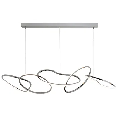 Et2 Unity 55" Wide Black Chrome Led Linear Pendant
