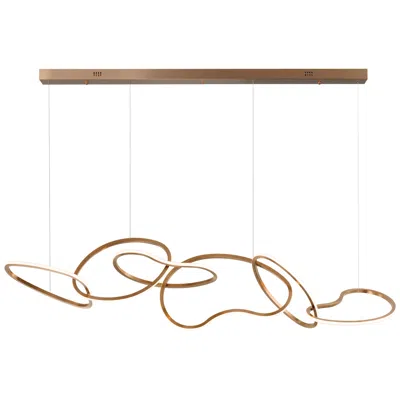 Et2 Unity 69" Wide Brushed Champagne Led Linear Chandelier