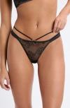 Etam After Midnight Tanga Thong In Black
