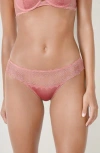 Etam Allusion Tulle & Lace Hipster Panties In Pink