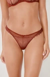 Etam Allusion Tulle & Lace Panties In Brown