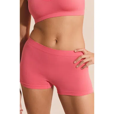 Etam Amande Seamless Cotton Blend Boyshorts In Pink