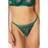 Etam Amaryllis Embroidered Thong In Duck-egg Blue