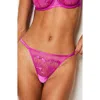 Etam Amaryllis Embroidered Thong In Petunia