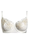 Etam Amaryllis Embroidered Underwire Demi Bra In Ecru