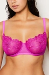 Etam Amaryllis Embroidered Underwire Demi Bra In Petunia