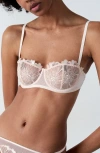 Etam Amaryllis Embroidered Underwire Demi Bra In White