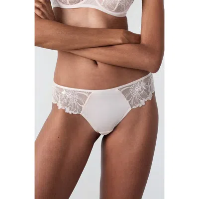 Etam Amaryllis Lace & Satin Hipster Panties In White