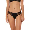 Etam Amaryllis Lace & Satin Hipster Panties In Black