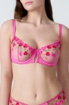 Etam Amour Balconette Bra In Pink