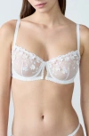 Etam Amour Balconette Bra In White